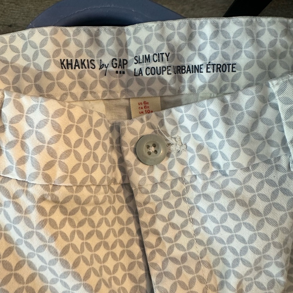 GAP Slim City Khakis with Geometric Pattern